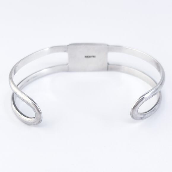 Vintage Mexico Sterling Silver 925 Double Band KCM Monogram Cuff Bracelet 7" - Picture 4 of 9